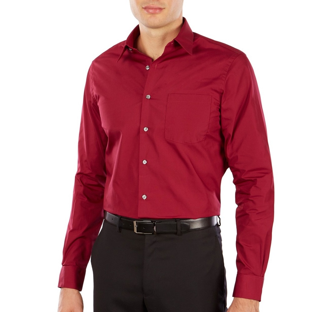 Preowned Van Heusen Fitted Satin Spread-Collar Stain Shield Dress Shirt Men’s XL